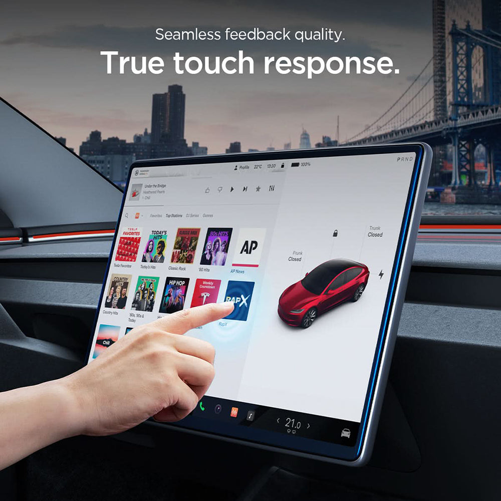 Zaštitna folija Spigen GlastR EZ FIT za navigaciju Tesla Y (2026 / 2025) / 3 (2026 / 2025 / 2024), Kaljeno staklo AGL10654