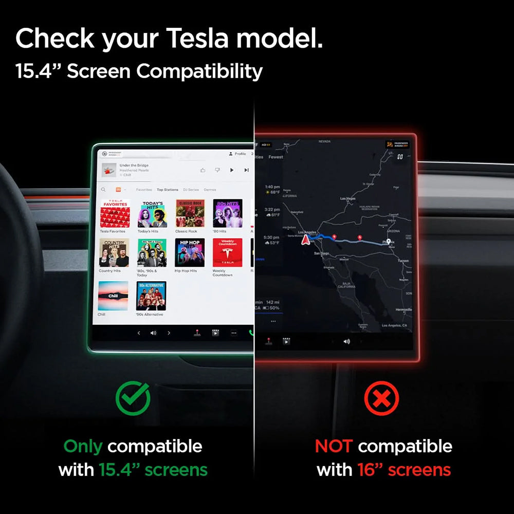 Zaštitna folija Spigen GlastR EZ FIT za navigaciju Tesla Y (2026 / 2025) / 3 (2026 / 2025 / 2024), Kaljeno staklo AGL10654