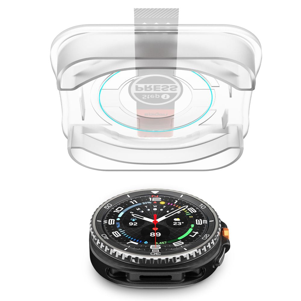 Zaštitna folija Spigen GlastR EZ FIT za Samsung Galaxy Watch8 Classic, Set 2 komada, Kaljeno staklo AGL09877