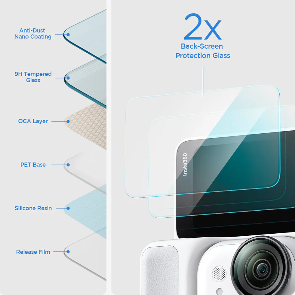 Zaštitna folija za ekran Spigen GlastR Slim za Insta360 Go Ultra, Kaljeno staklo, Set od 2 komada AGL11171