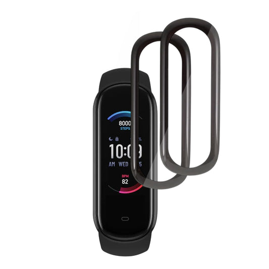Folija za zaštitu Techsuit Nano Flex za Amazfit Band 5, Set 2 komada, Plastika, Crna
