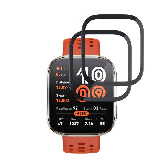 Zaštitna folija Techsuit Nano Flex za Amazfit Bip 6, Set 2 komada, Plastika, Crna