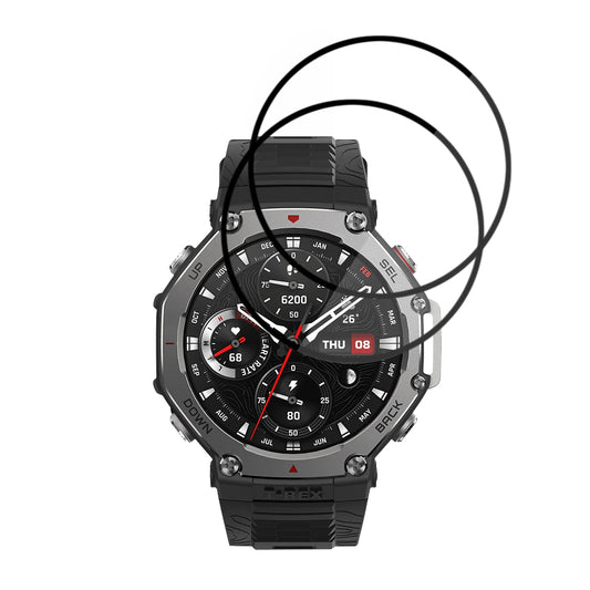 Folija za zaštitu Techsuit Nano Flex za Amazfit T-Rex 3, Set 2 komada, Plastika, Crna