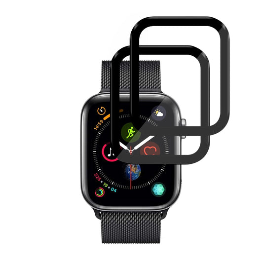 Folija za zaštitu Techsuit Nano Flex za Apple Watch 44mm seriju, Set 2 komada, Plastika, Crna