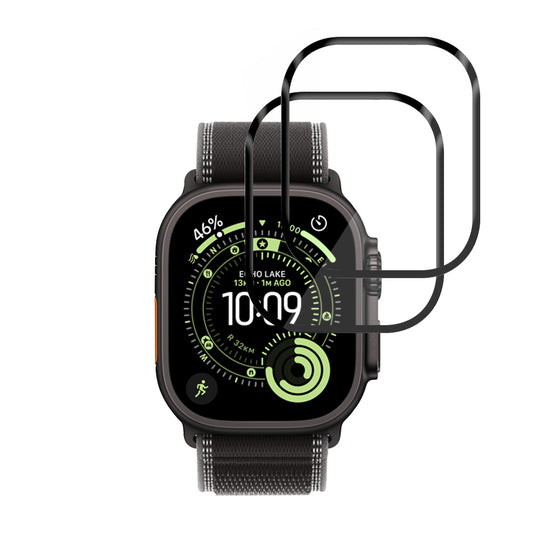 Folija za zaštitu Techsuit Nano Flex za Apple Watch Ultra Series, Set 2 komada, Plastika, Crna