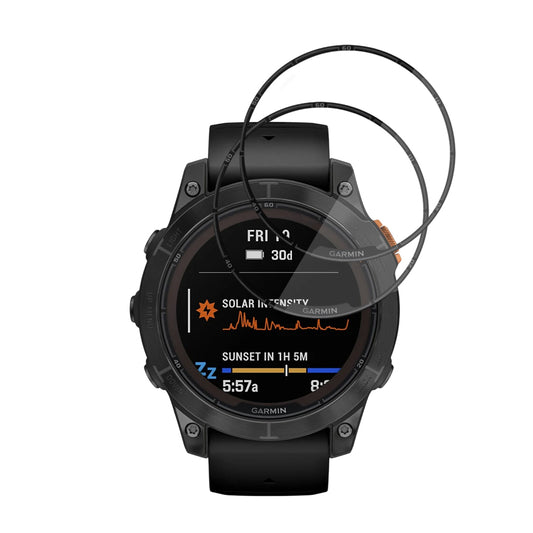 Folija za zaštitu Techsuit Nano Flex za Garmin Fenix 7 Pro Solar, Set 2 komada, Plastika, Crna