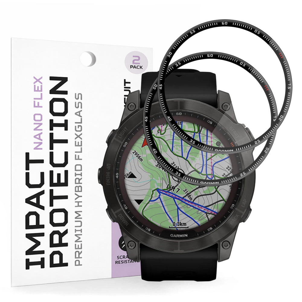 Folija za zaštitu Techsuit Nano Flex za Garmin Fenix 7X, Set 2 komada, Plastika, Crna