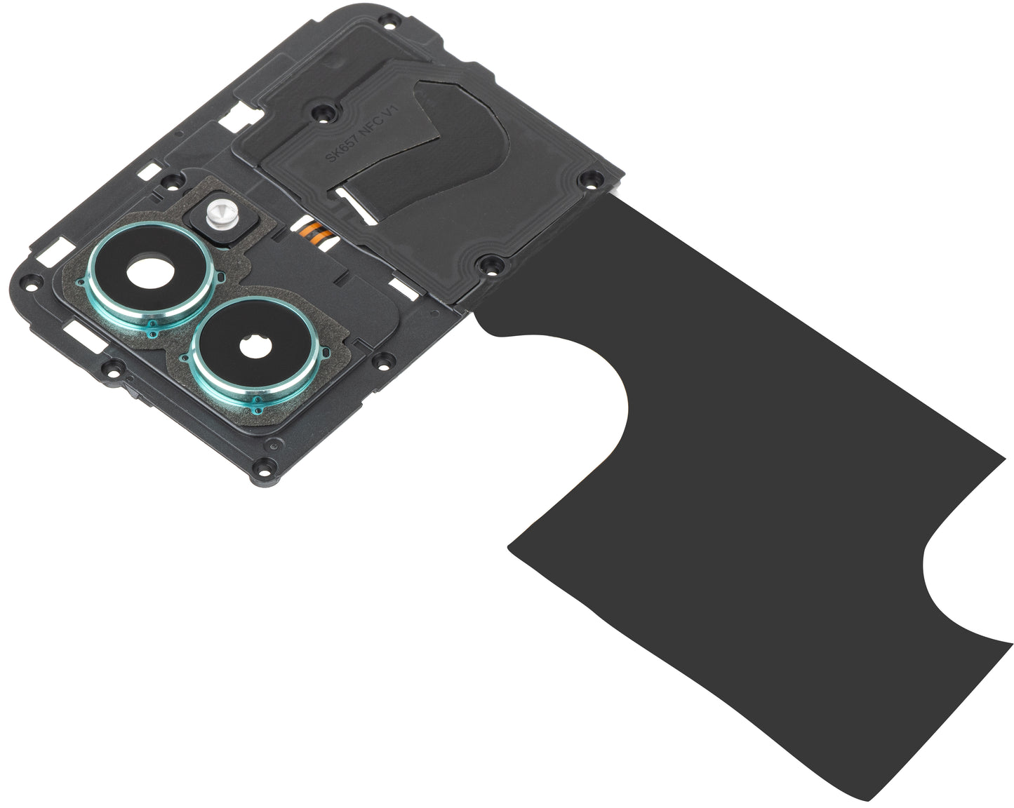 Staklo stražnje kamere - Blitz - Unutarnji okvir - NFC antena HMD Pulse Pro, s okvirom, Zelena (Glacier Green), Service Pack 286954437