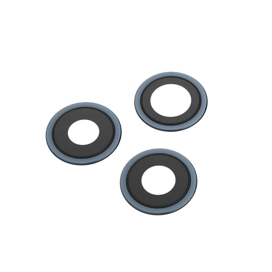 Staklo stražnje kamere Apple iPhone 12 Pro Max, Wide + UltraWide + Telephoto, s okvirom, plavo