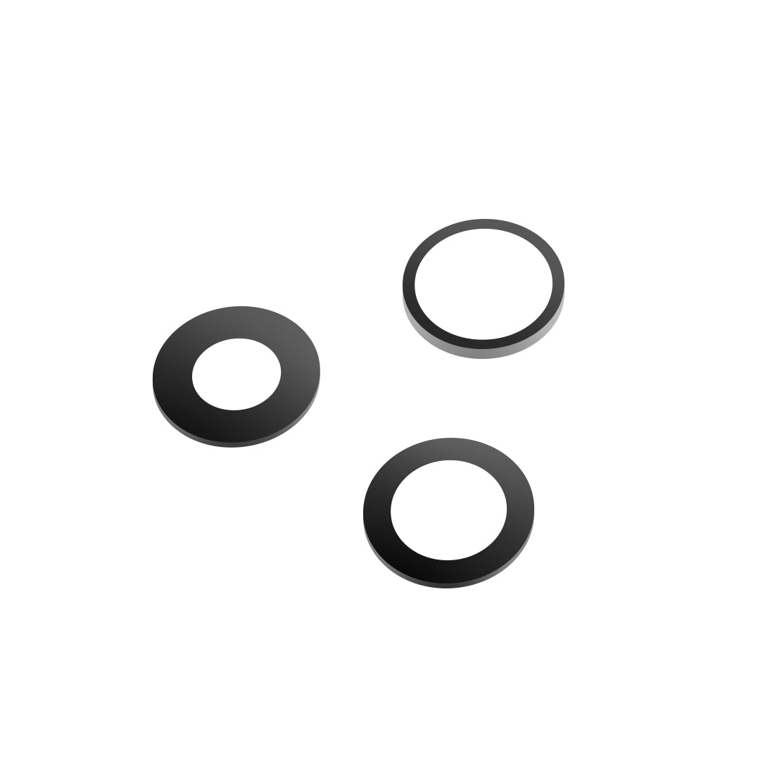 Staklo stražnje kamere Apple iPhone 14 Pro Max / 14 Pro, Wide + UltraWide + Telephoto, Crno