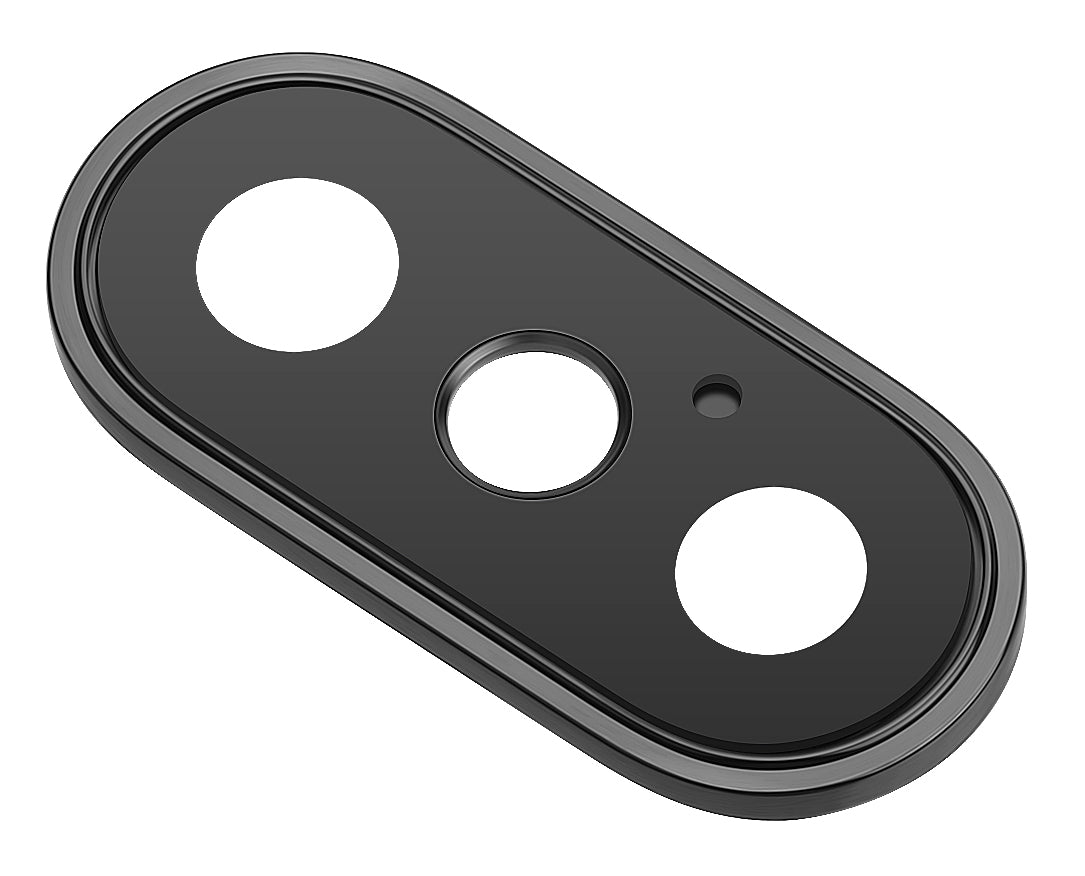 Stražnje staklo kamere Apple iPhone X, s okvirom, crno
