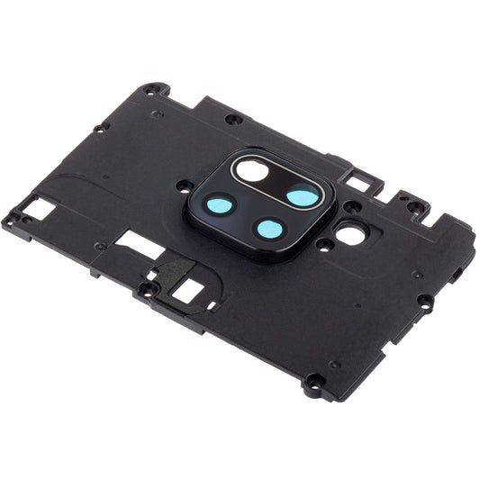 Stražnje staklo kamere Xiaomi Redmi Note 9, s okvirom, crno