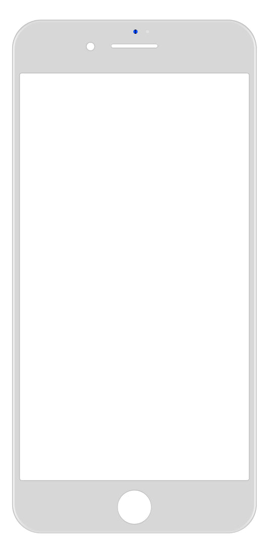 Staklo zaslona Apple iPhone 8 Plus, s okvirom i OCA ljepilom, bijelo