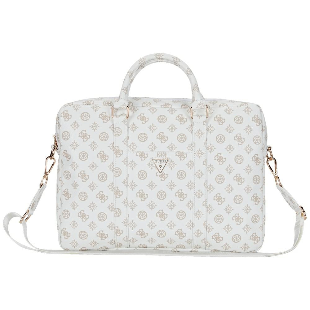 Torba Guess Peony Triangle Logo za Laptop 16 inča, Bijela