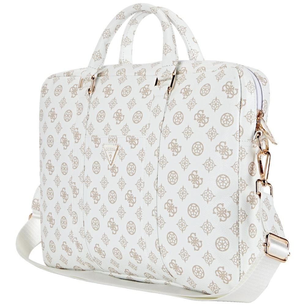 Torba Guess Peony Triangle Logo za Laptop 16 inča, Bijela