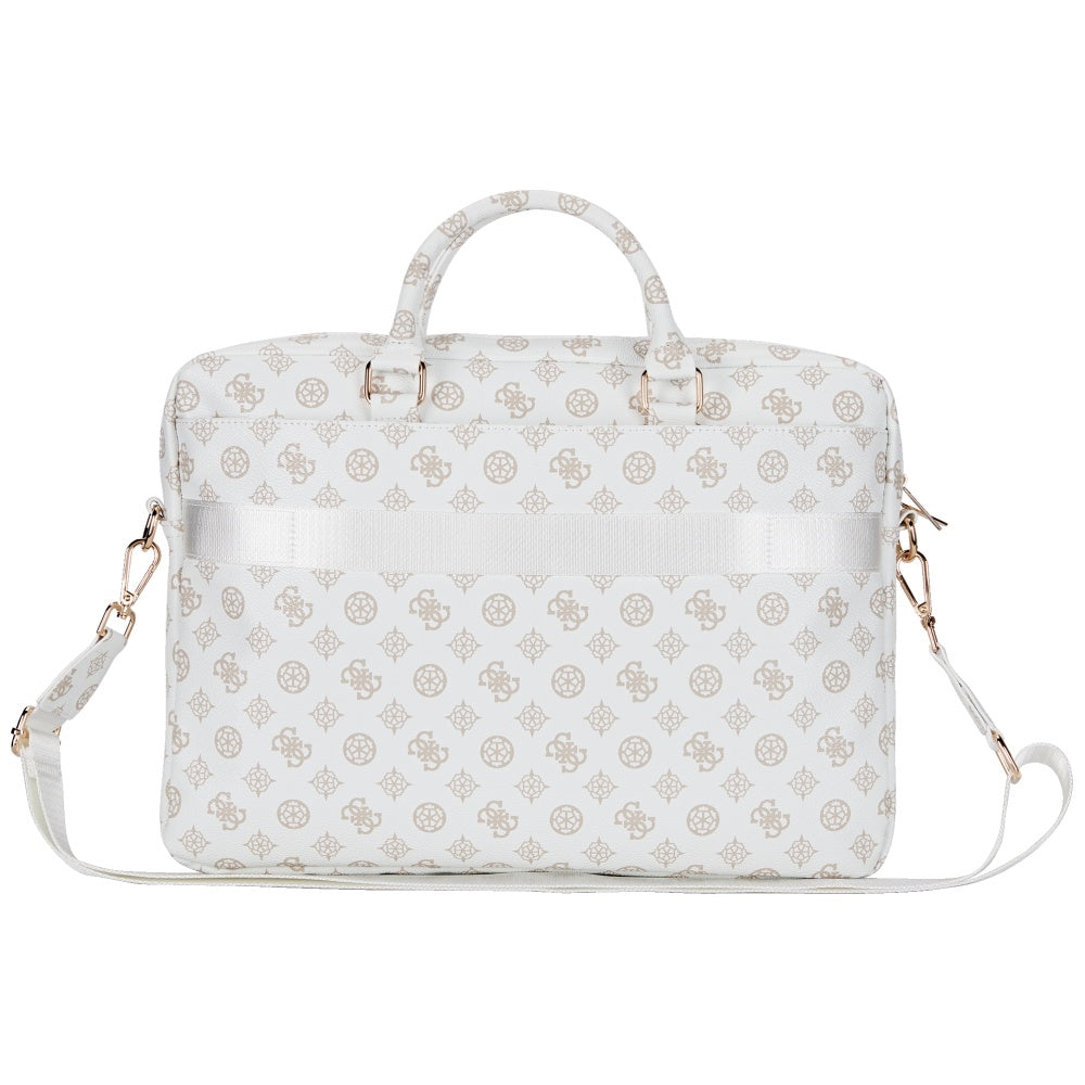 Torba Guess Peony Triangle Logo za Laptop 16 inča, Bijela