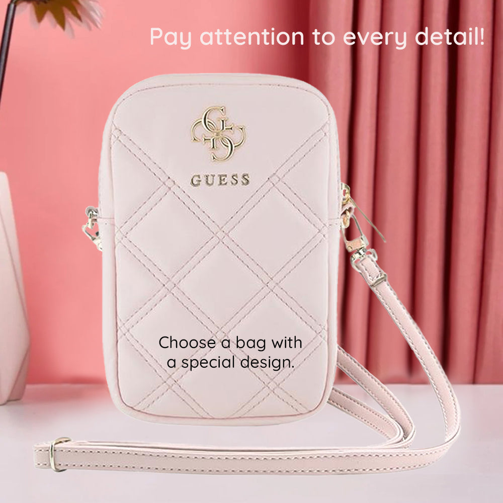 Univerzalna torba za telefon, Guess, Quilted 4G, Roza
