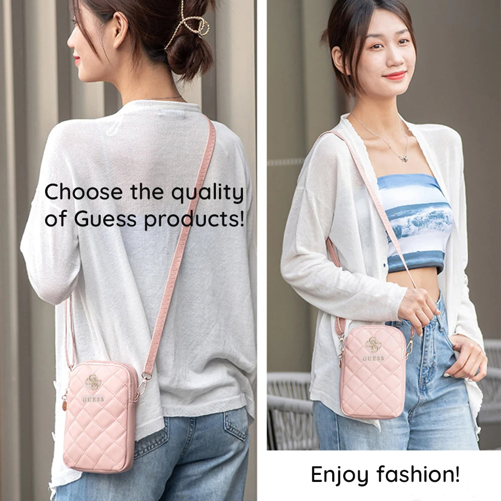 Univerzalna torba za telefon, Guess, Quilted 4G, Roza