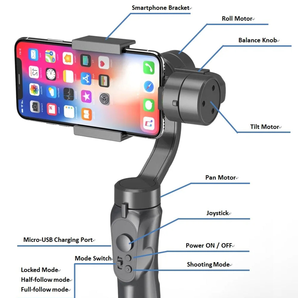Gimbal Stabilizator Techsuit H4, Crni