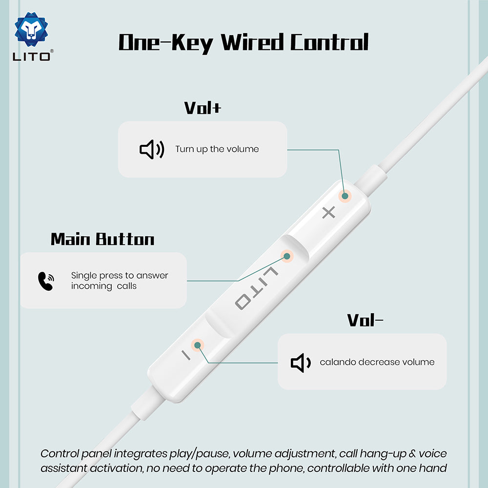 Handsfree 3.5mm Lito LF01A, Bijeli
