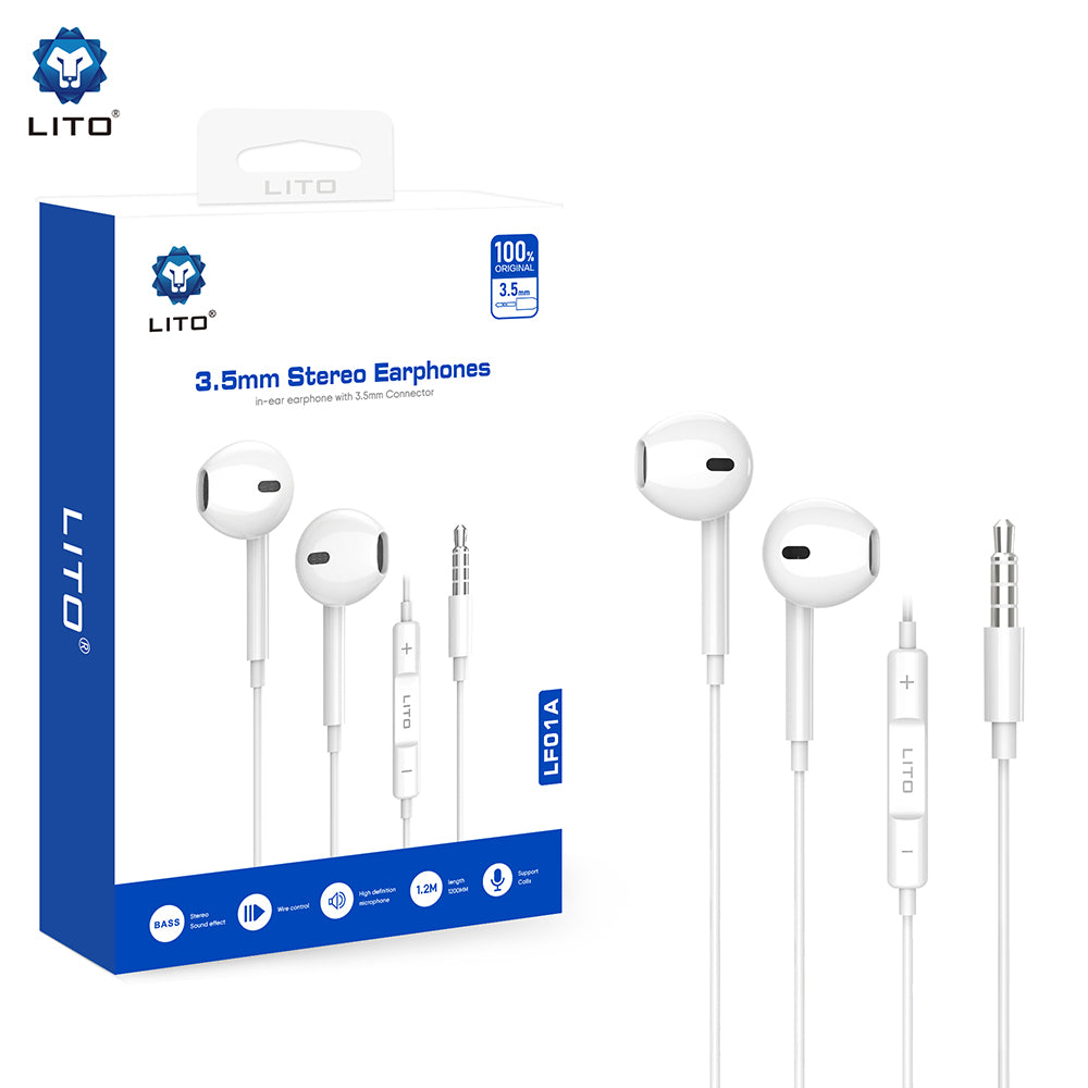Handsfree 3.5mm Lito LF01A, Bijeli