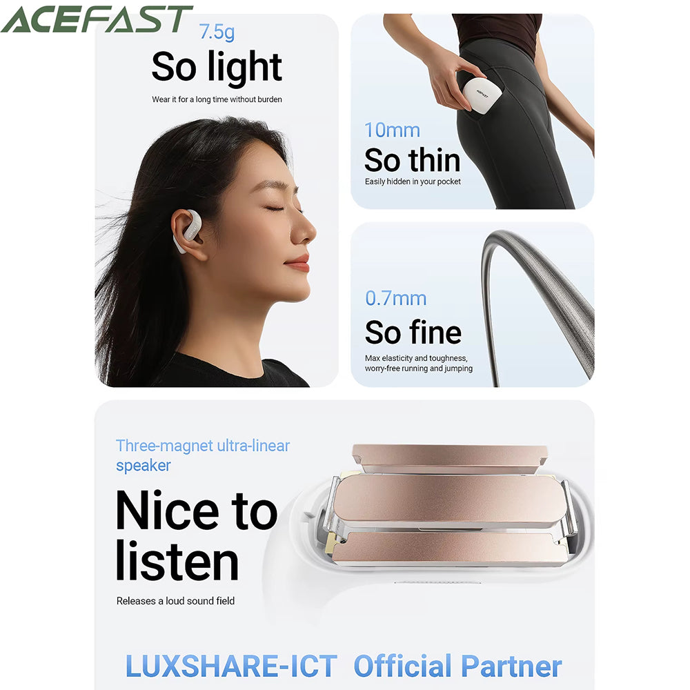 Handsfree Bluetooth Acefast FA002, TWS, Bijela