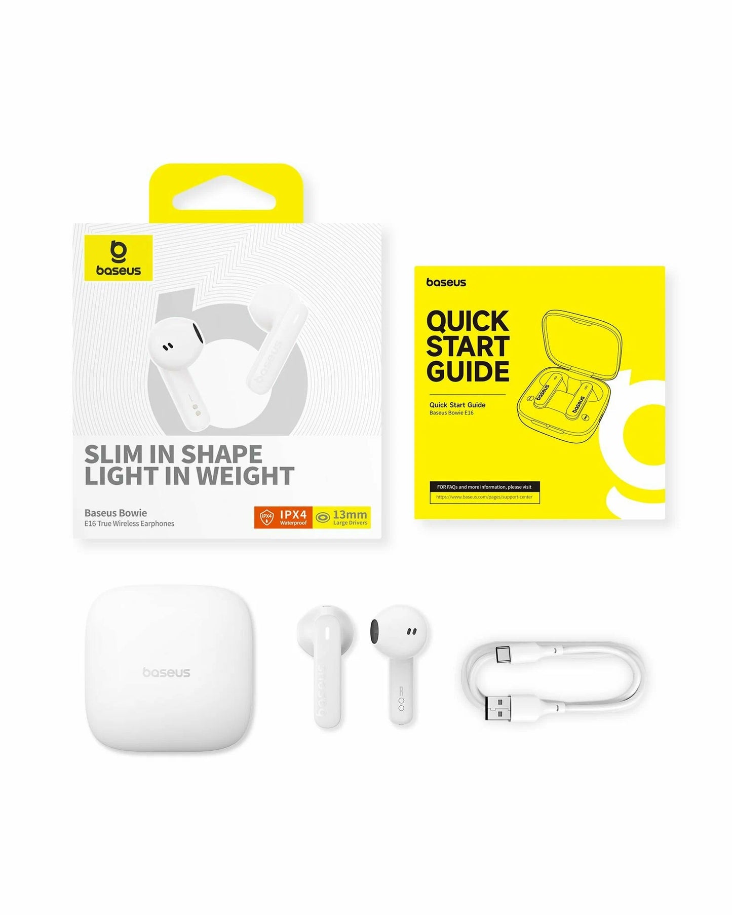 Handsfree Bluetooth Baseus Bowie E16, TWS, Bijeli A00061900223-00