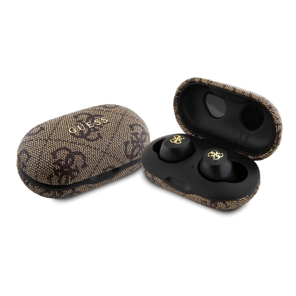 Handsfree Bluetooth Guess 4G Metal, TWS, Smeđa