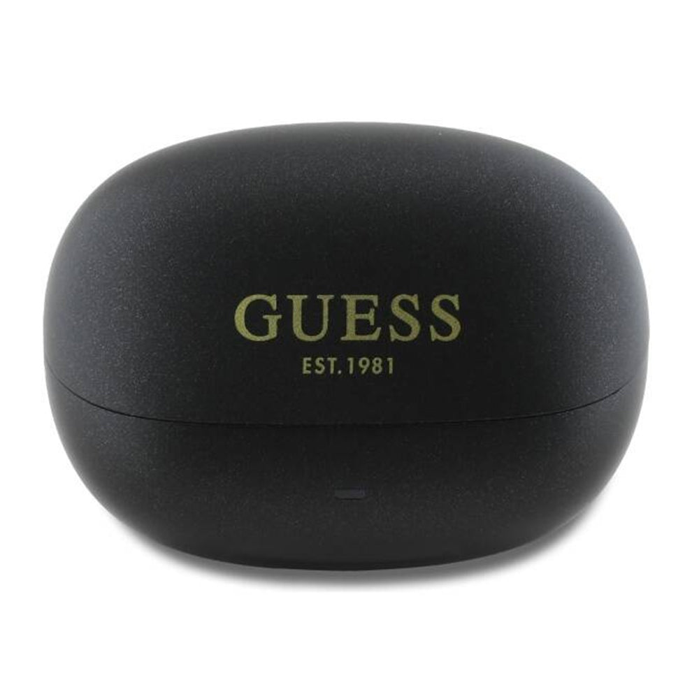 Handsfree Bluetooth Guess Capsule Printed Logo, TWS, ANC, Crni
