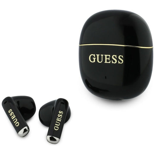 Handsfree Bluetooth Guess Glossy Gold Line Classic, TWS, Crna