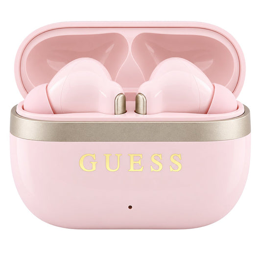 Bluetooth handsfree Guess Glossy Gold Line Printed Classic Logo, TWS, ružičaste boje