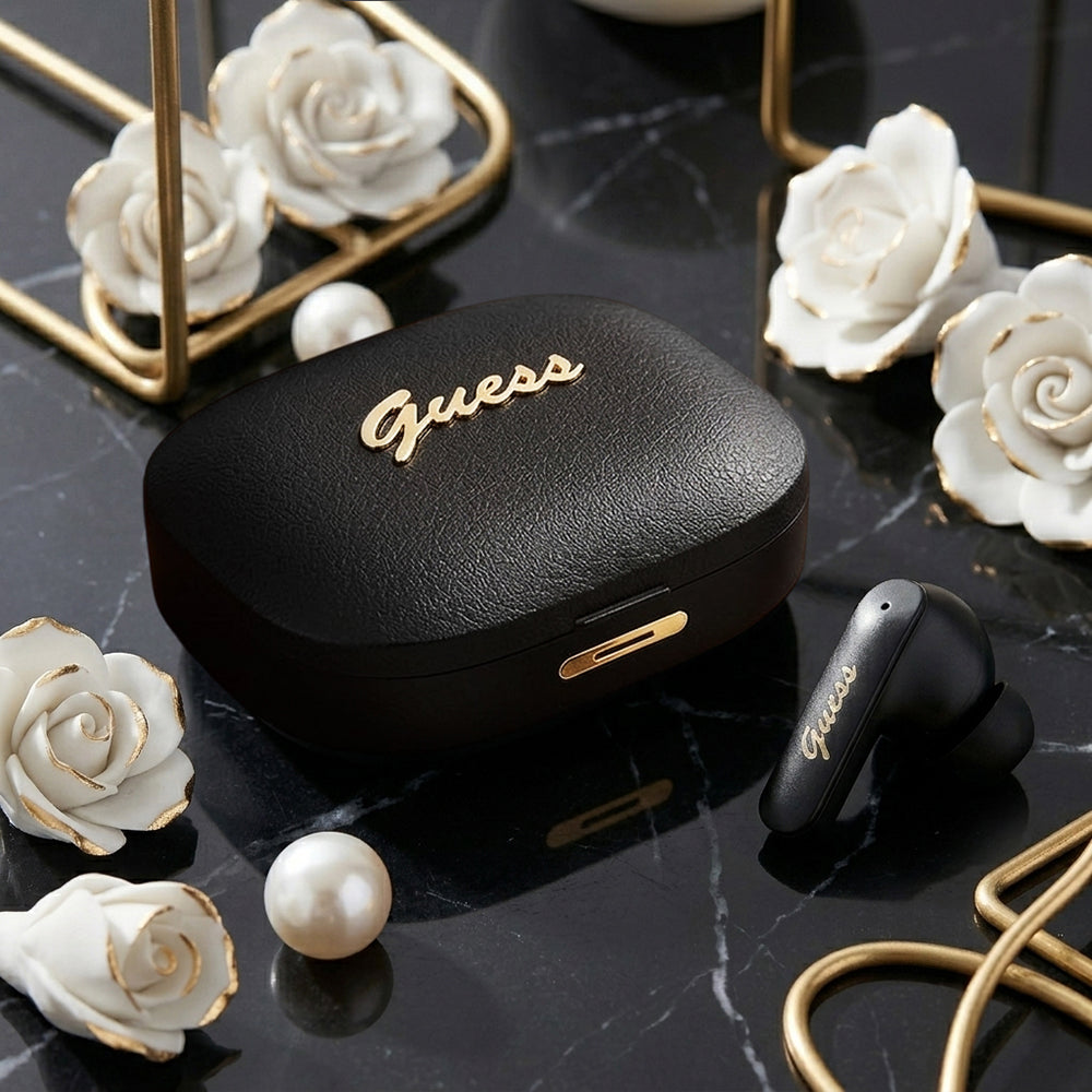Handsfree Bluetooth Guess Script Metal Logo, TWS, Bijela