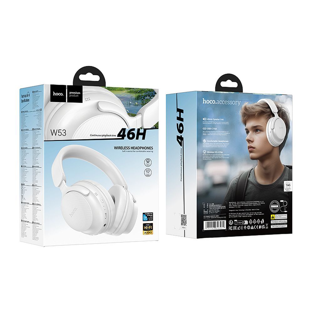 Handsfree Bluetooth HOCO W53, A2DP, Bijela