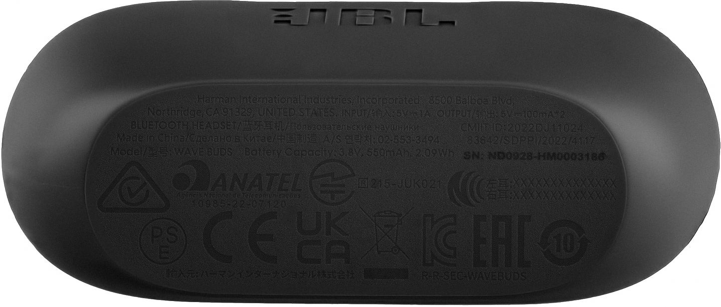 Handsfree Bluetooth JBL Wave Buds, TWS, Crni JBLWBUDSBLK