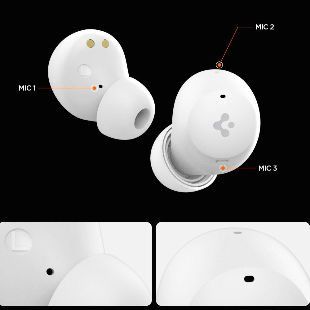 Handsfree Bluetooth Spigen SA2401, TWS, ANC, Bijeli ASD07963