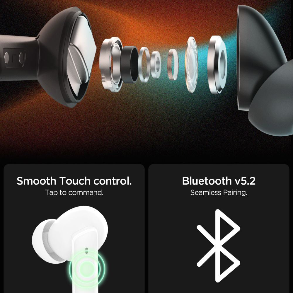 Handsfree Bluetooth Spigen SA2402, TWS, ANC, Crni