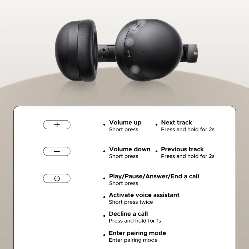 Handsfree Bluetooth UGREEN HiTune Max 2 HP205, MultiPoint, A2DP, ANC, Crni