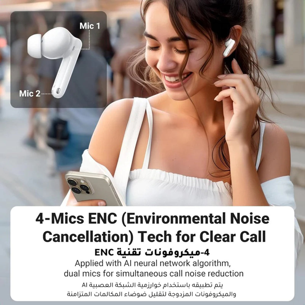 Handsfree Bluetooth UGREEN HiTune T3 Pro WS206, TWS, ANC, MultiPoint, Bijeli