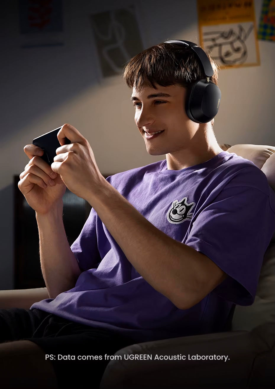 Handsfree Bluetooth UGREEN HiTune Max5C HP203, A2DP, ANC, Crni
