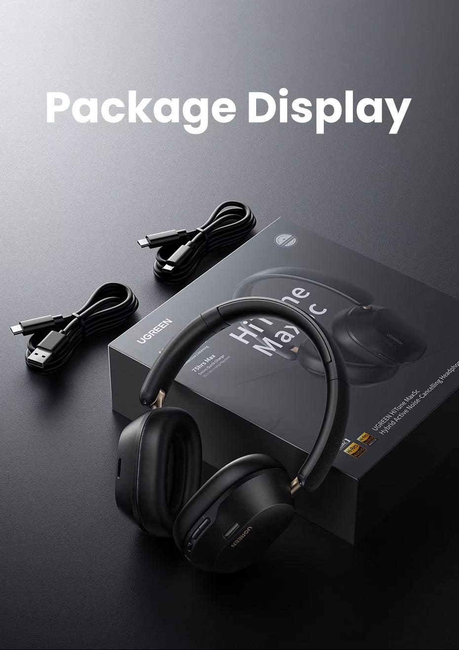 Handsfree Bluetooth UGREEN HiTune Max5C HP203, A2DP, ANC, Crni