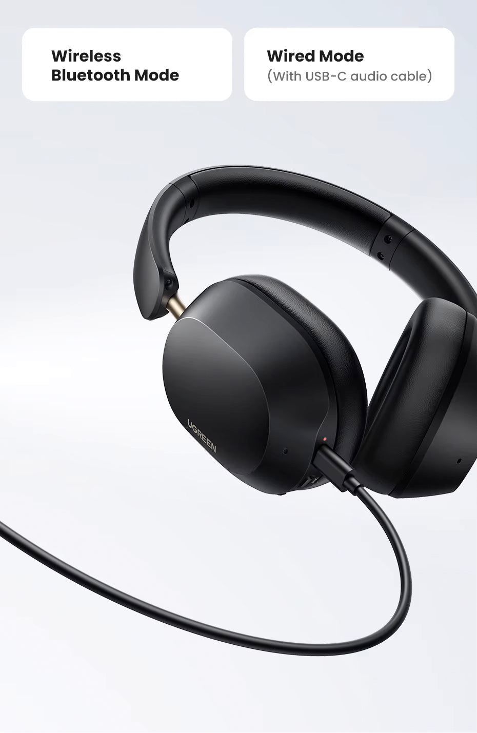 Handsfree Bluetooth UGREEN HiTune Max5C HP203, A2DP, ANC, Crni