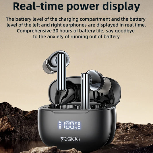 Handsfree Bluetooth Yesido TWS23, TWS, ANC, Crni
