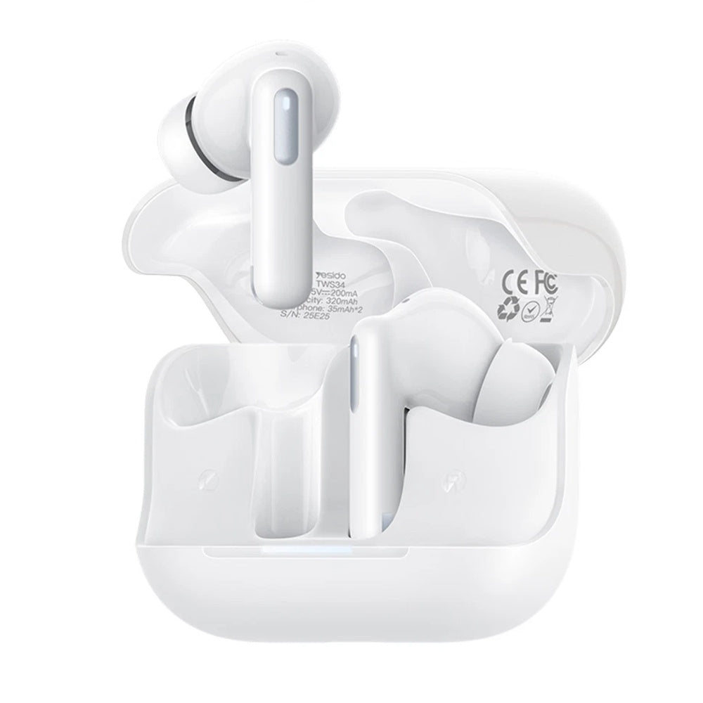Handsfree Bluetooth Yesido TWS34, TWS, ANC, Bijeli