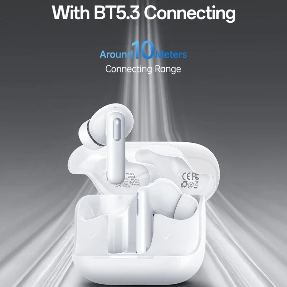 Handsfree Bluetooth Yesido TWS34, TWS, ANC, Bijeli