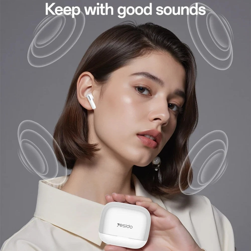 Handsfree Bluetooth Yesido TWS34, TWS, ANC, Bijeli