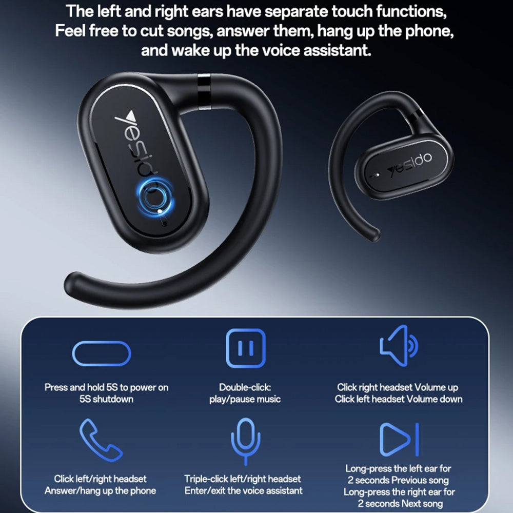 Handsfree Bluetooth Yesido YSP25, TWS, Crni