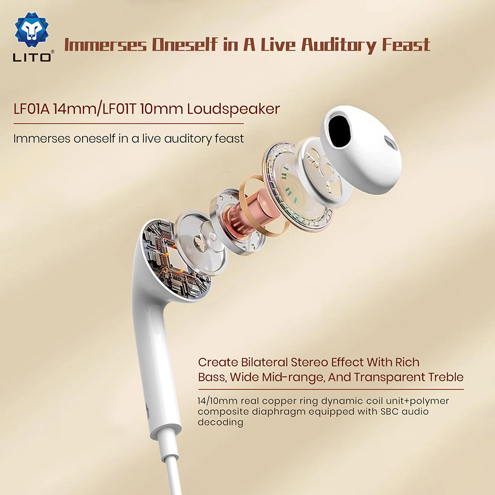 Handsfree USB-C Lito LF01T, Bijeli