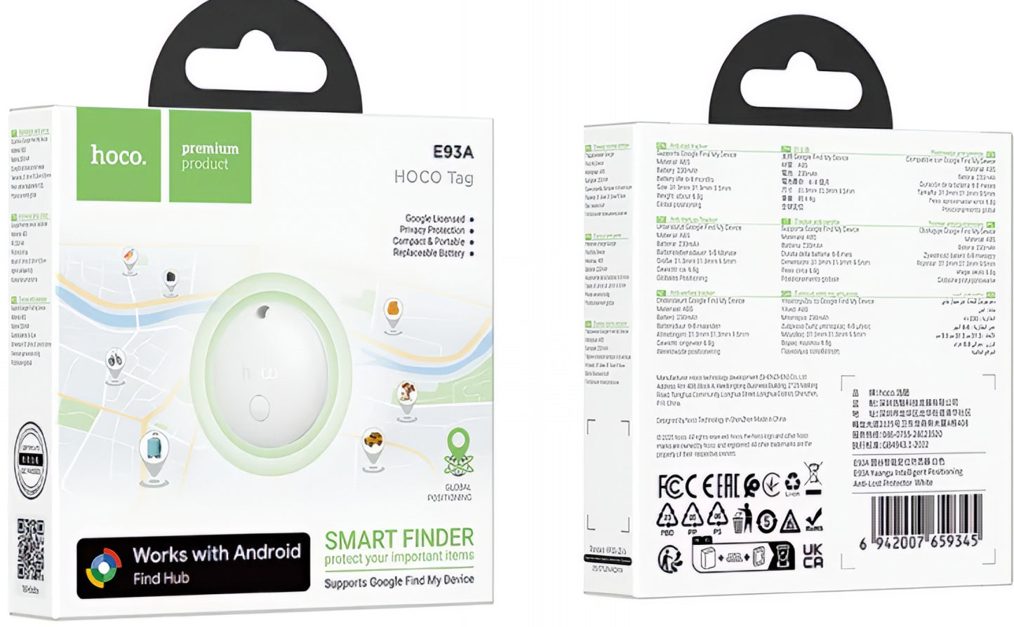 HOCO SmartTag E93A za Android seriju, Bijela