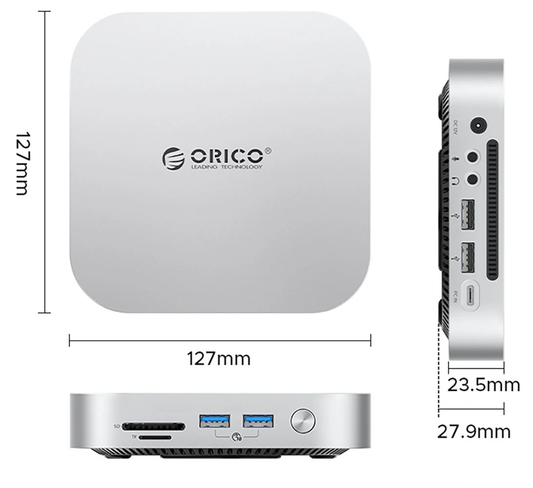 Višenamjenski hub Orico MiniLink M49P za Apple Mac Mini M4, 9u1, Srebrni