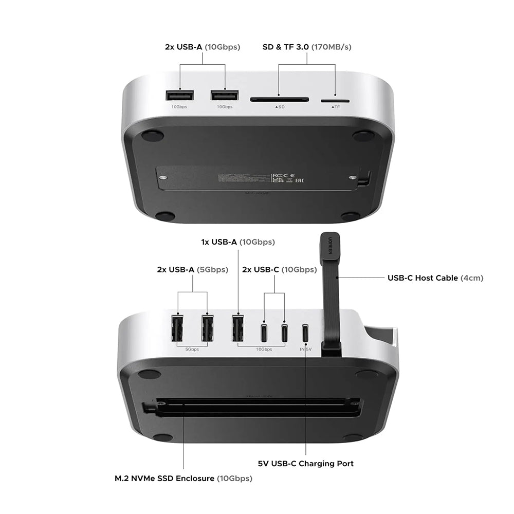 Višenamjenski hub GREEN CM841 (65487) za Apple Mac Mini M4, Crni